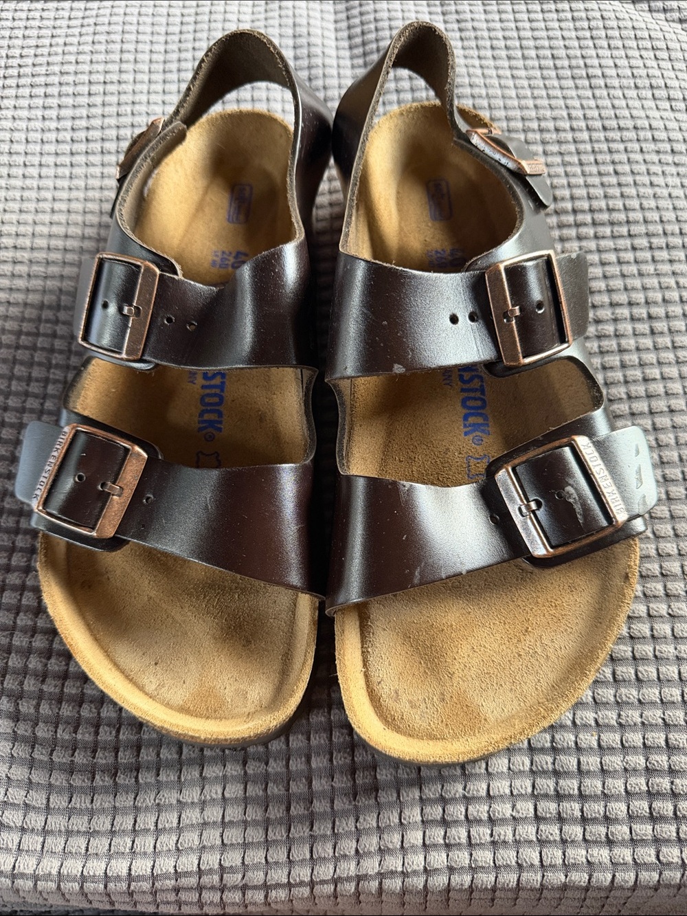 Birkenstock Brown Double Buckle Leather Sandals